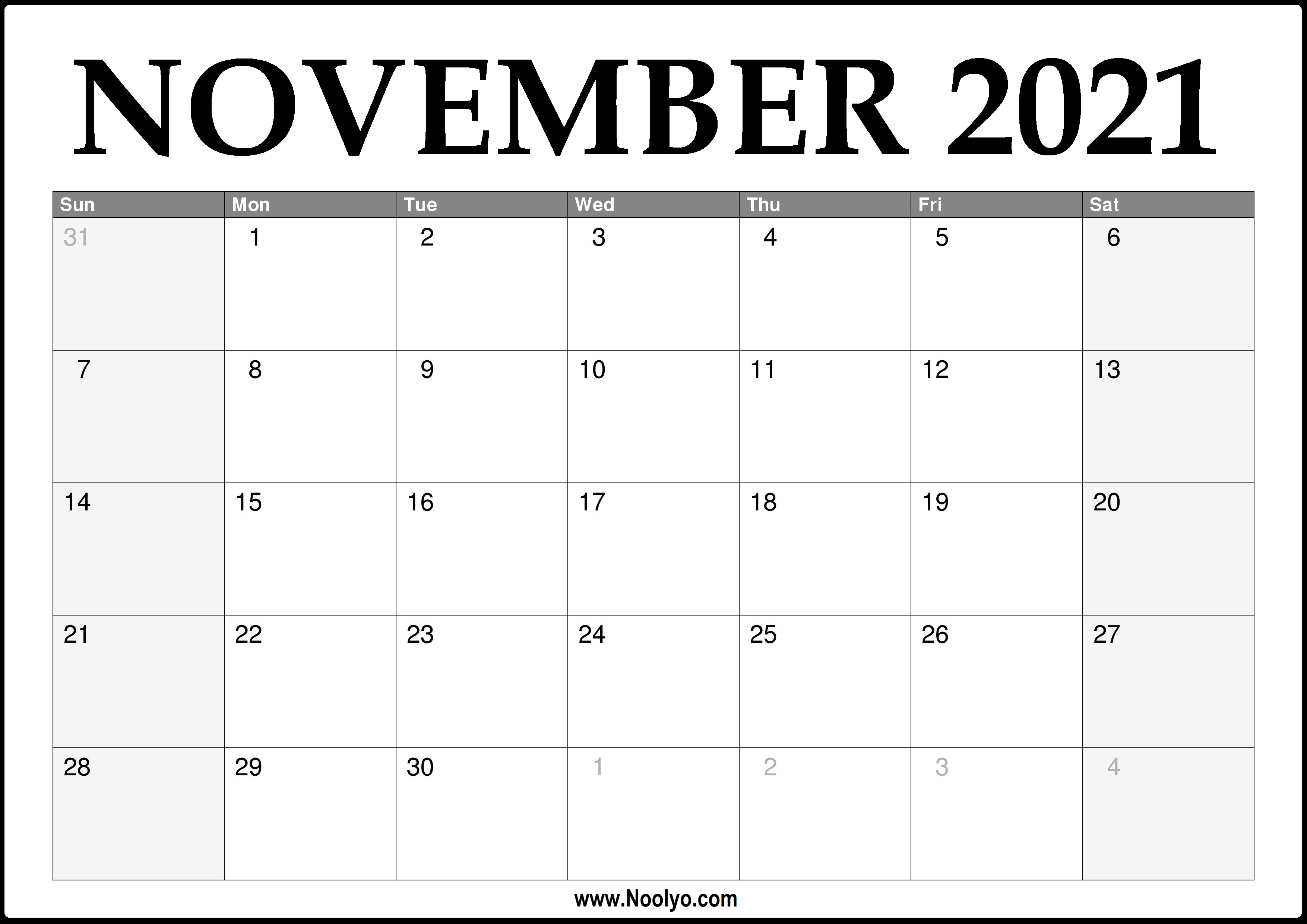 free november 2021 calendar 2021 November Calendar Printable Download Free Noolyo Com free november 2021 calendar