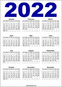 2022 Calendar US Printable – Download Free – Noolyo.com