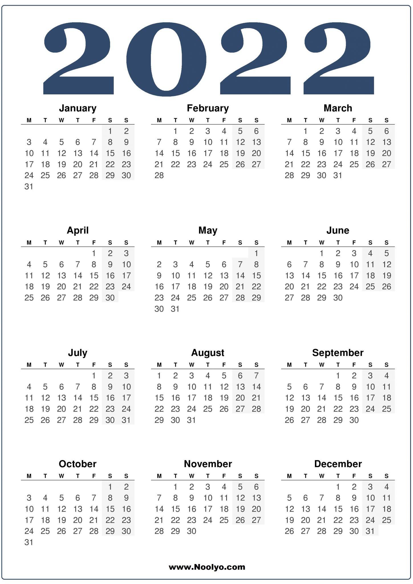 Australia Calendar 2022 Printable Free - Noolyo.com
