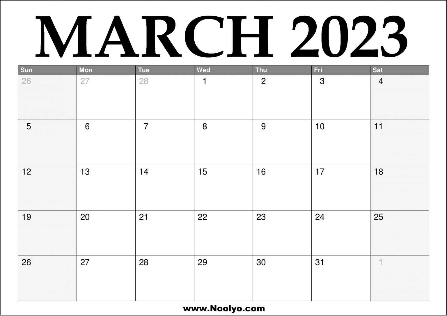 Free 2023 Calendar Printable Monthly